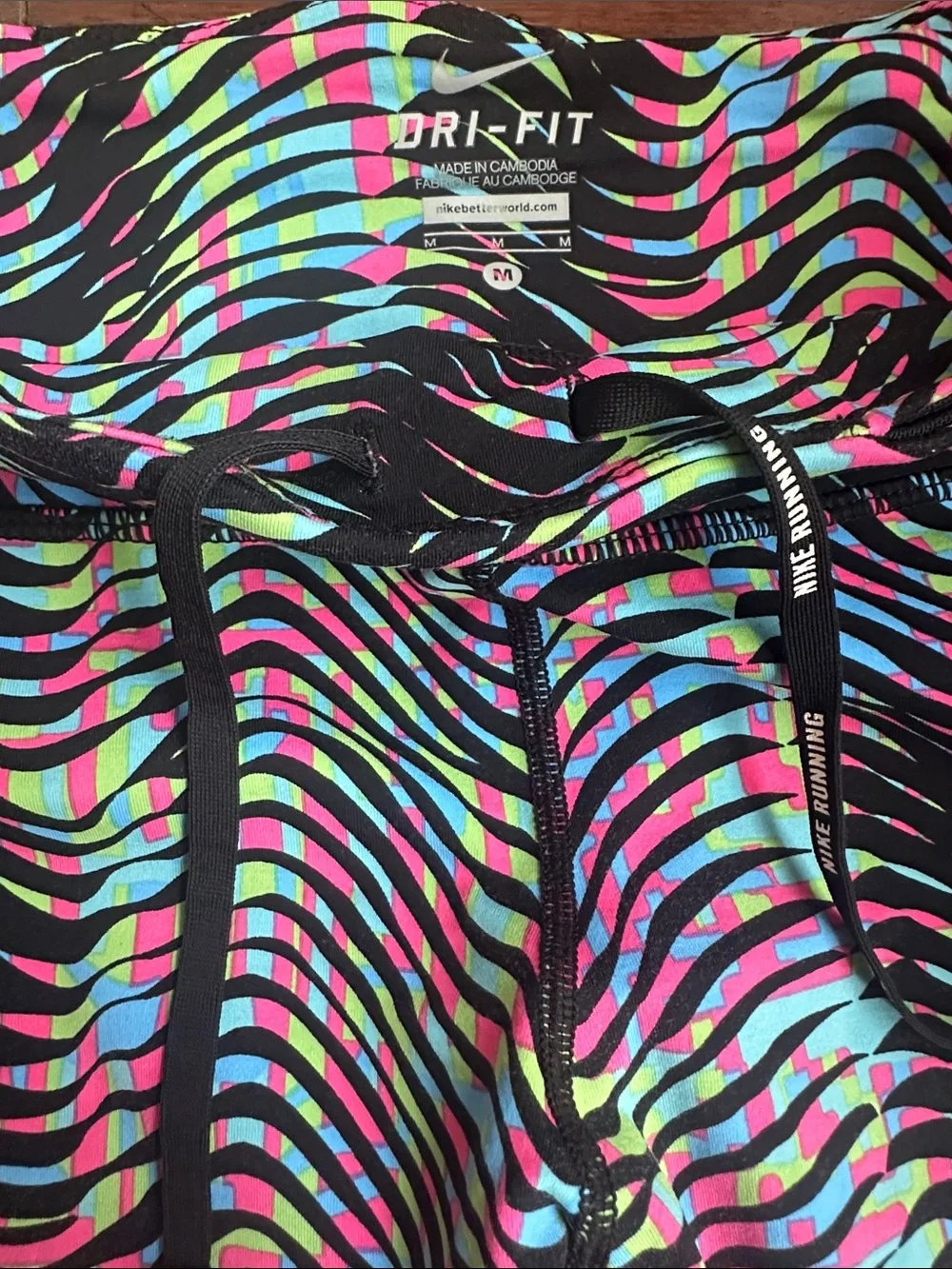 Nike Dri-Fit Multi-Color Zebra Print Running Leggings
